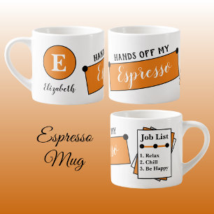 Tasse Expresso Nom monogramme refroidissement relaxer être heureu