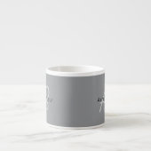 Tasse Expresso Nom ou salutation modifiable | Gris noir et foncé (Devant)