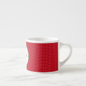 Tasse Expresso Nom sur points suisses rouges et blancs 6oz (Droite)
