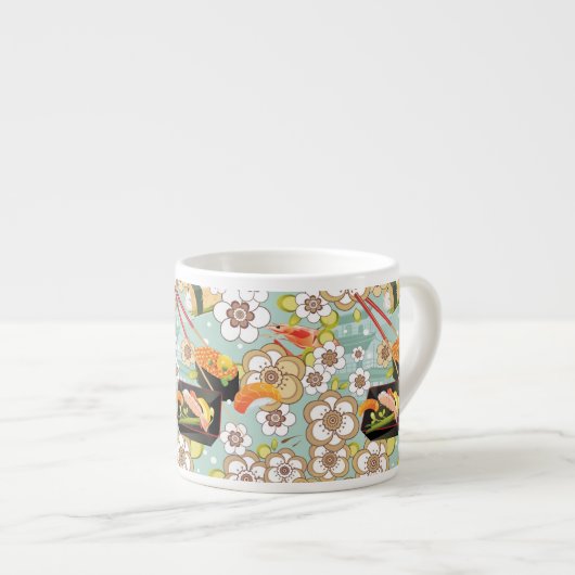Tasse Expresso Nourriture japonaise : Motif 4 de sushi (Devant droit)