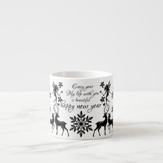 Tasse Expresso nouvelle année heureuse (Devant)