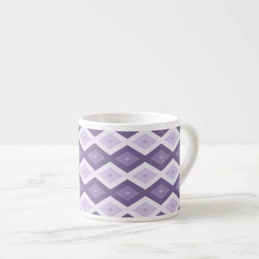 Tasse Expresso Nuances de lavande motif diamant (Devant droit)