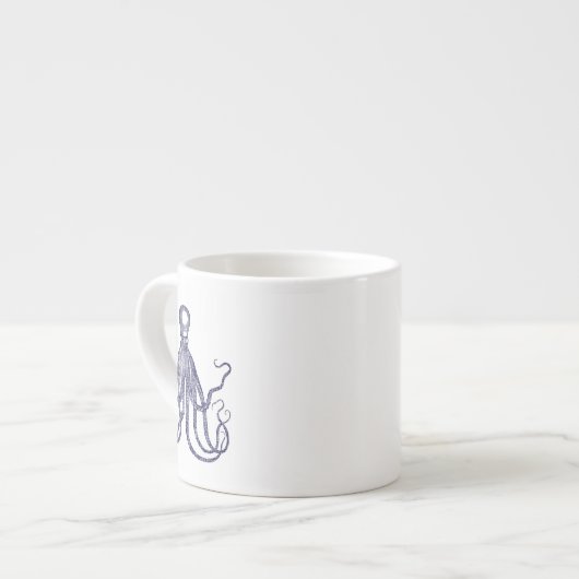 Tasse Expresso Octopus texturé Vintage (Devant gauche)