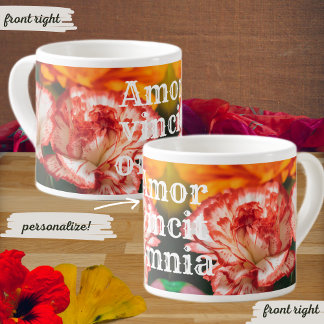 Tasse Expresso Oeillets rayés et gerbera