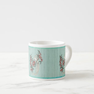 Tasse Expresso Oiseau blanc - Fleurs de cerisiers (Mug en céramiq