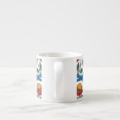 Tasse Expresso Oiseau bleu et art folklorique Fleur sauvage (Dos)
