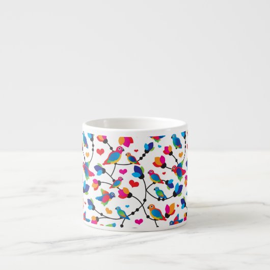 Tasse Expresso oiseau coloré mignon de perroquet (Devant)