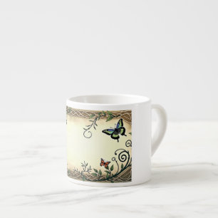 Tasse Expresso Oiseau et Papillon