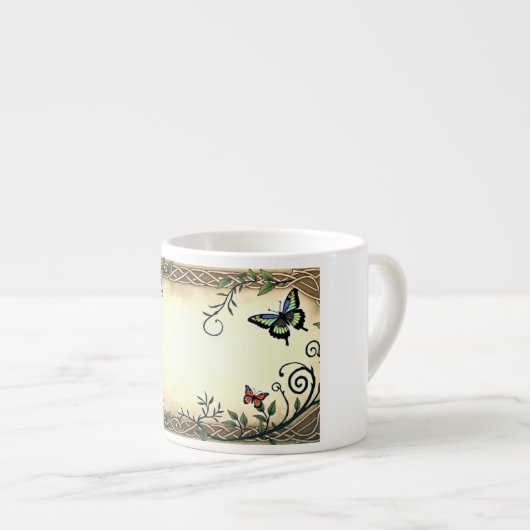 Tasse Expresso Oiseau et Papillon (Devant droit)