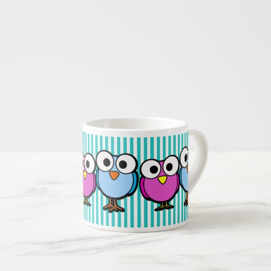 Tasse Expresso Oiseaux aux grands yeux (Devant droit)