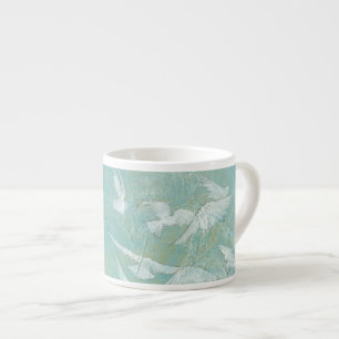Tasse Expresso Oiseaux blancs à travers le ciel bleu