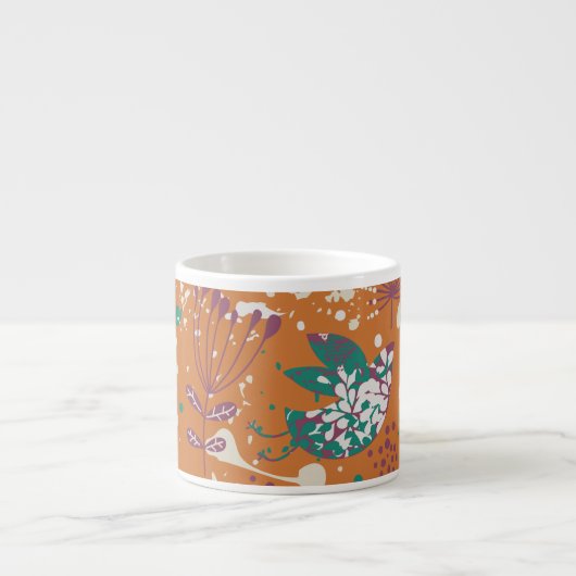 Tasse Expresso Oiseaux floraux lunaires (Devant)