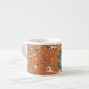 Tasse Expresso Oiseaux floraux lunaires