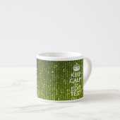 Tasse Expresso Olive Green Restez calme Ayez votre texte (Devant droit)