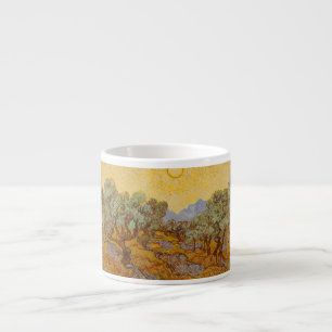 Tasse Expresso Oliviers de Van Gogh Ciel Soleil Jaune