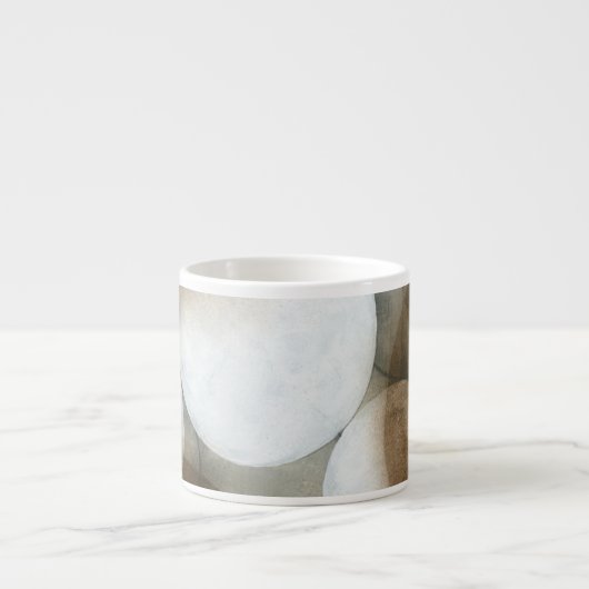 Tasse Expresso Orbes blanches et cercles Brown (Devant)