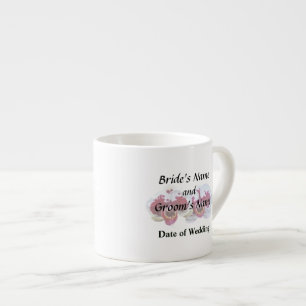 Tasse Expresso Orchidées de Phalaenopsis blanc et marron blanc cô