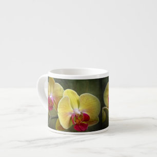 Tasse Expresso Orchidées de teigne jaune - Phalaenopsis