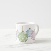 Tasse Expresso Ornements De Noël Pastel Moderne Avec Étoiles (Devant droit)