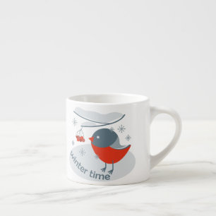 Tasse Expresso Ours d'hiver et baies de raies rouges