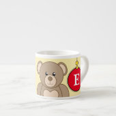 Tasse Expresso Ours en peluche mignon jaune rouge avec étoiles en (Devant droit)