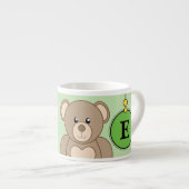 Tasse Expresso Ours en peluche mignon jaune vert avec étoiles enf (Devant droit)