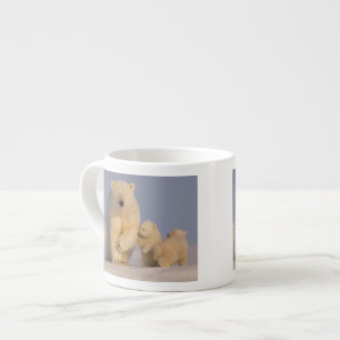 Tasse Expresso ours polaire, Ursus maritimus, truie avec nouveau-