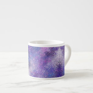 Tasse Expresso Paillettes roses et violettes brillantes