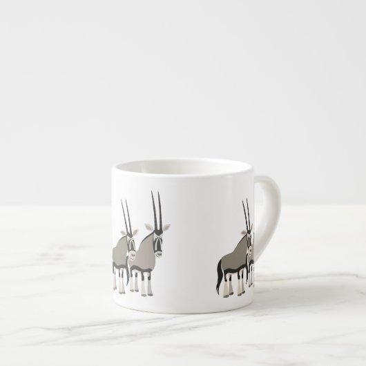 Tasse Expresso Paire mignonne d'oryxes de dessin animé (Devant droit)