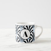 Tasse Expresso Palmettes Art déco des années 1920 & Bleu | Monogr (Droite)