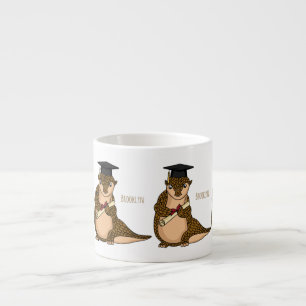 Tasse Expresso Pangolin mignon diplômé dessin animé