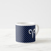 Tasse Expresso Panneau Zodiac Silver Aries Bleu Carbone Fibres Im (Devant droit)