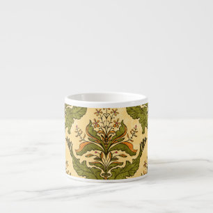 Tasse Expresso Papier peint floral classique : damassé stylisé.