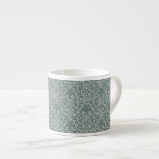 Tasse Expresso Papier peint floral vert (Devant droit)