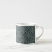 Tasse Expresso Papier peint floral vert de luxe de damassé (Droite)