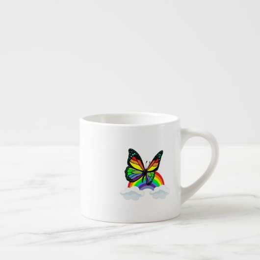 Tasse Expresso Papillon avec arc-en-ciel (Droite)