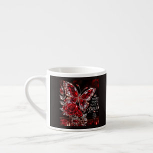 Tasse Expresso Papillon de cristal de rubis et rose