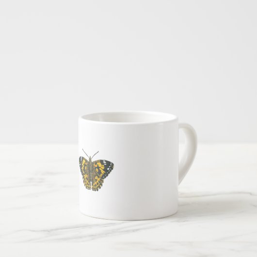 Tasse Expresso Papillon de femme peint (Devant droit)