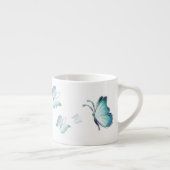 Tasse Expresso Papillons bleu aquarelle (Droite)