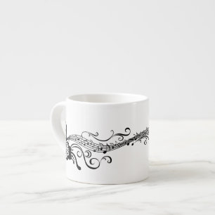 Tasse Expresso Papillons en dentelle noire 6 Musical