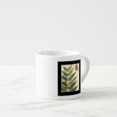 Tasse Expresso Papillons et Feuilles avec cadre noir (Devant droit)