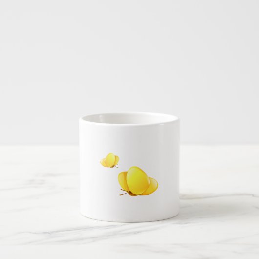 Tasse Expresso Papillons jaunes simples (Devant)