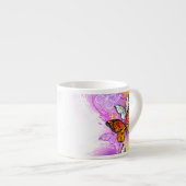 Tasse Expresso Papillons Monarque sur Arrière - plan pourpre (Devant droit)