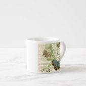 Tasse Expresso Papillons sur Partition avec Design Floral (Devant droit)