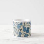Tasse Expresso Partition Musique et instruments Blue/Ivory ID481 (Devant)
