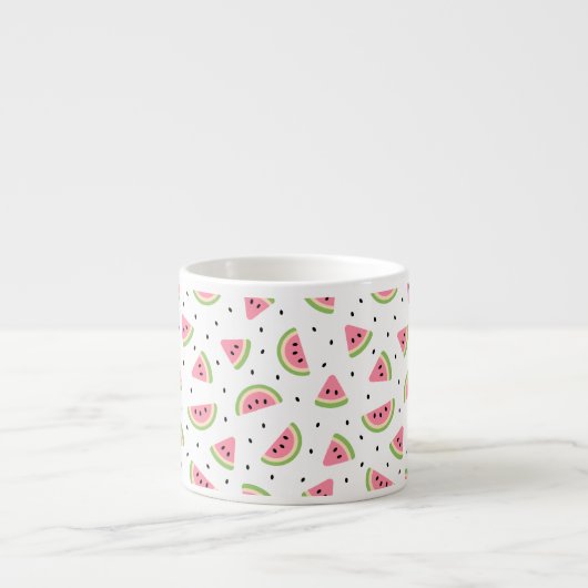 Tasse Expresso Pastèque rose, Graines de pastèque, Motif d'été (Devant)