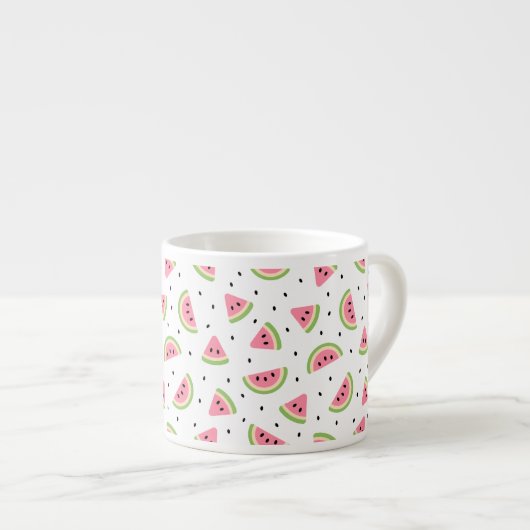 Tasse Expresso Pastèque rose, Graines de pastèque, Motif d'été (Devant droit)