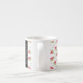 Tasse Expresso Pastèque Rose, Pâtes De Pâques, Votre Nom (Dos)