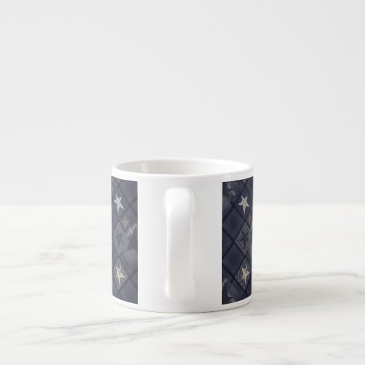 Tasse Expresso Patchwork bleu (Dos)