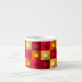 Tasse Expresso Patchwork Feuilles d'érable d'automne (Devant)